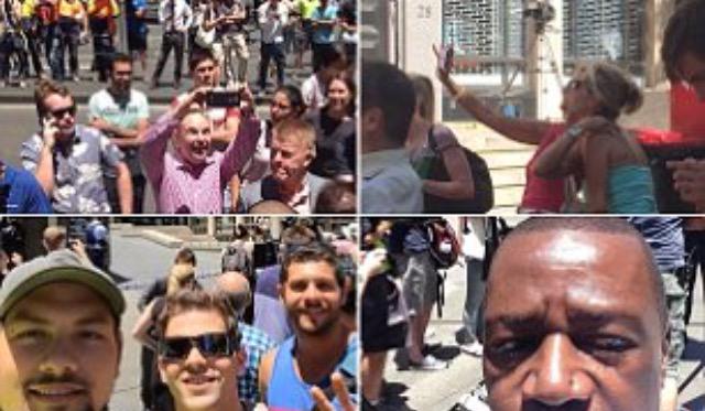 To the tourists taking selfies outside the #SydneySiege - how would you like to be in that café?