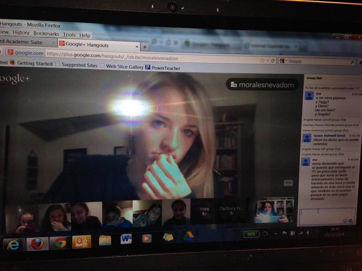 ISB_HS's tweet photo. Virtual Spanish class on Google Hangouts @ISB_HS #ISBvirtual http://t.co/ZcypVLD75k