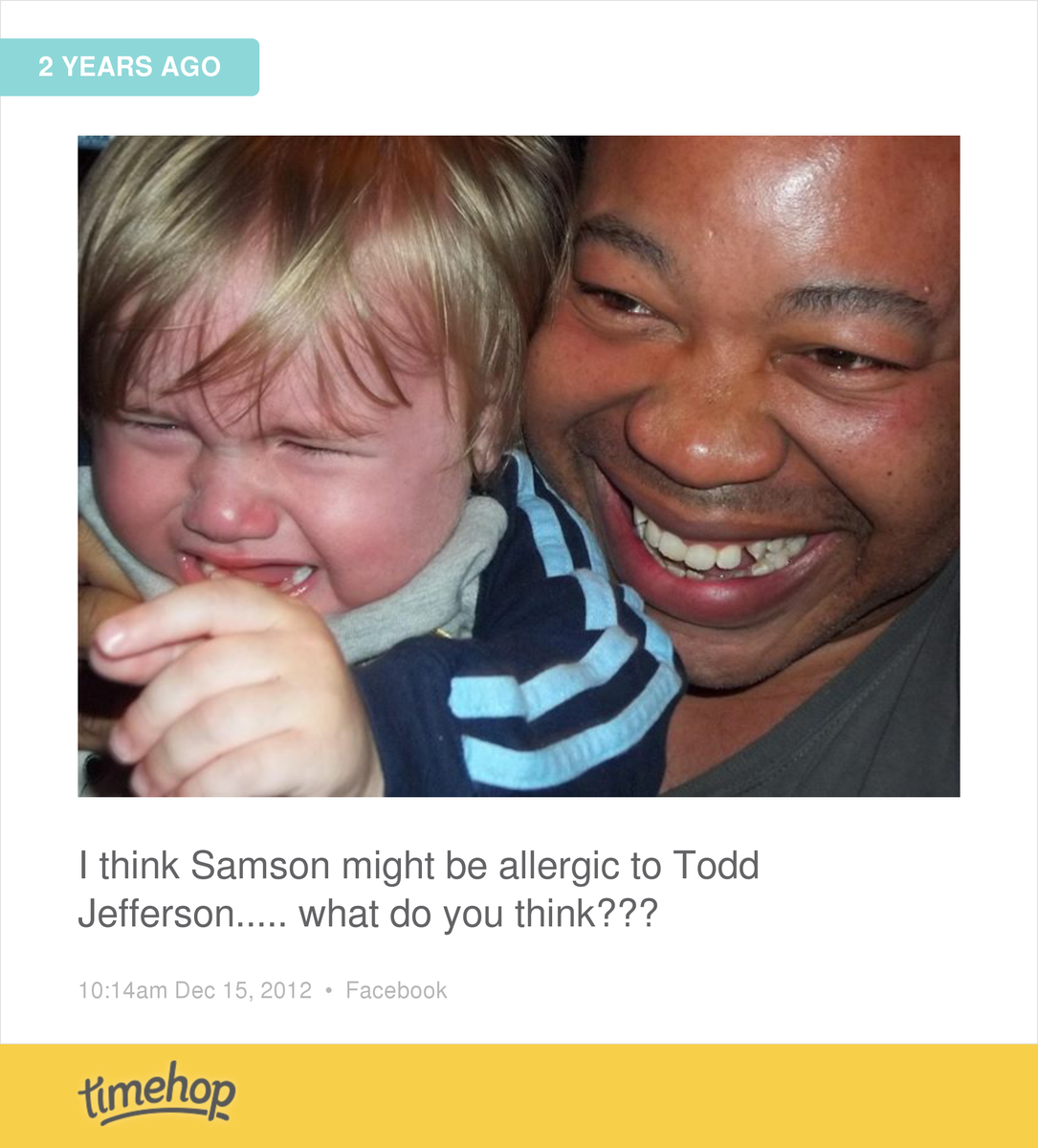Laniliz's tweet photo. Look at the joy Todd gets from torturing that baby....  http://t.co/fNt2D5WhTP http://t.co/a6urZSdb2q