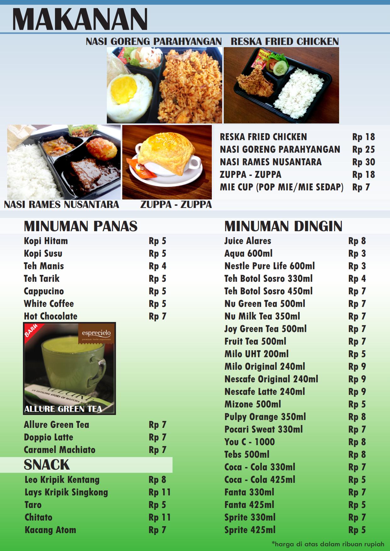 Menu Reska KAI Services on Twitter: