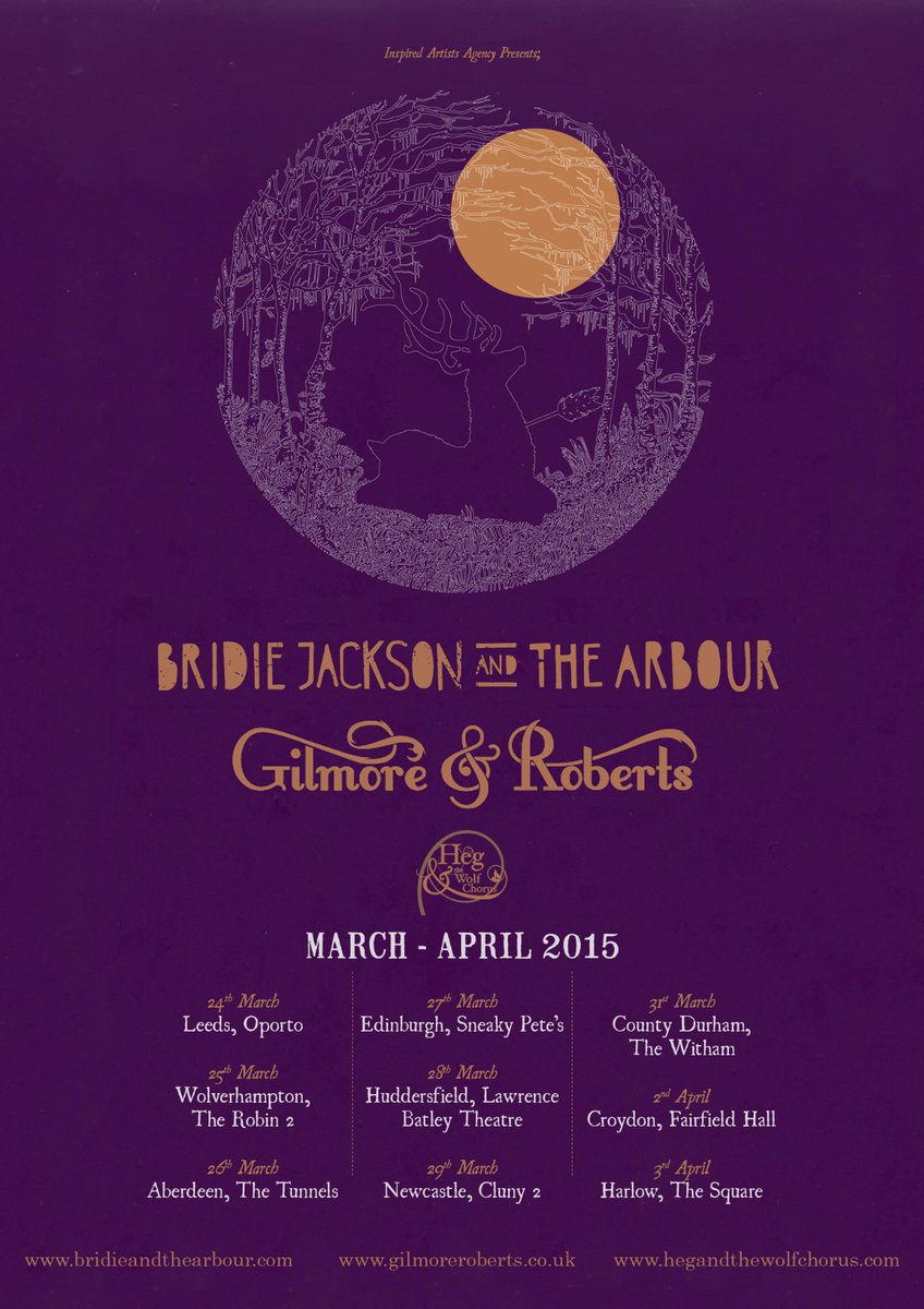 @BridieAndArbour @gilmoreroberts and @Heg_WolfChorus head out  in March, really pleased to announce this tour!