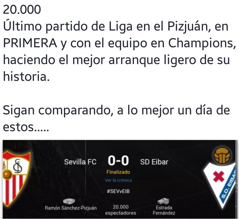 Israel_1977's tweet photo. Comparación de los dos últimos partidos de Liga jugados en Sevilla
#nohaymaspreguntasseñoria
Fuente: Web Oficial LFP http://t.co/cjt4rigQGR