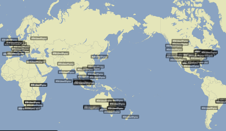 AusNewsNetwork's tweet photo. 90,000+ Tweets for #illridewithyou, 1,100 per minute. Trending number 1, globally. #SydneySiege http://t.co/NGeyUifhd8