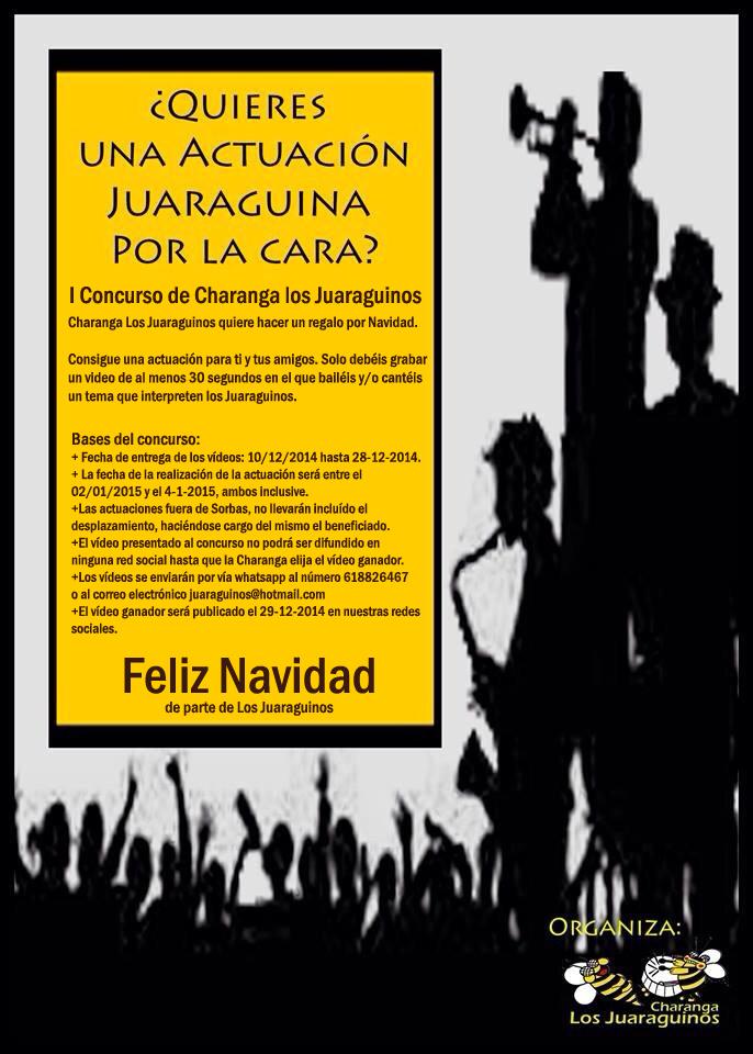 Juaraguinos's tweet photo. ¿Quieres una actuación Juaraguina por la cara?
Participa en el I concurso de Charanga Los Juaraguinos. http://t.co/z2mYx7xuC9