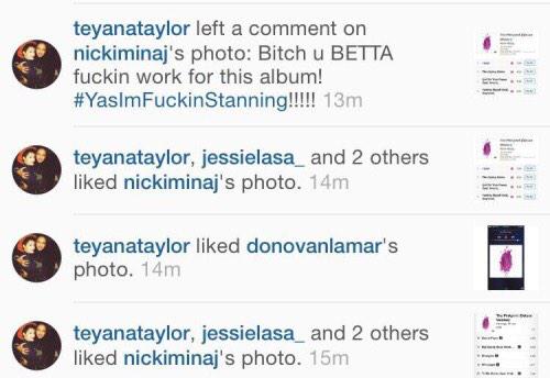 TeamMinaj's tweet photo. Teyanna Taylor stanning hard http://t.co/t2K2yMkZQc