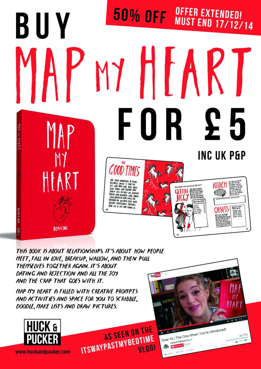 CarrieHFletcher's tweet photo. “@HuckAndPucker: OFFER EXTENDED ! #MapMyHeart is just £5 till 17/12/14 http://t.co/HJjLDUPF9S http://t.co/dH6BAEh3yc” Love this book!