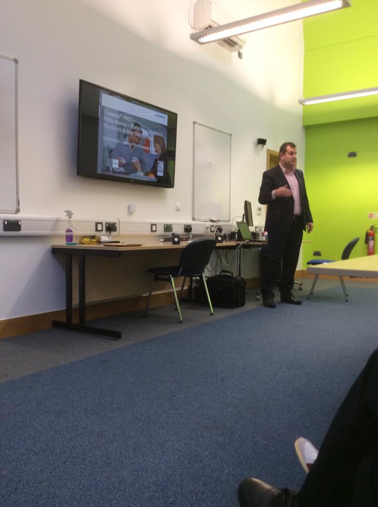 AEFireSecurity's tweet photo. Siemens and A&amp;E Fire presenting our no false alarm fire alarm system to local fire and rescue authority #nofalsealarm http://t.co/FhIGWwDmyI