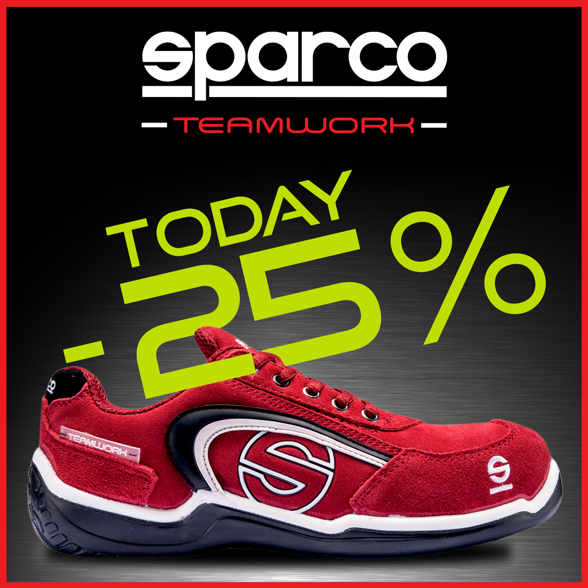 SparcoTeamwork's tweet photo. [Eshop special offer] -25% su tutto solo per oggi
#sparco #teamwork #safetyshoes

eshop ---> http://t.co/V7C4C4ctRu http://t.co/r0xs73dU2N
