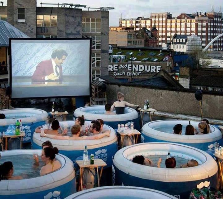 awkwardgoogle's tweet image. Hot tub cinema, London, England