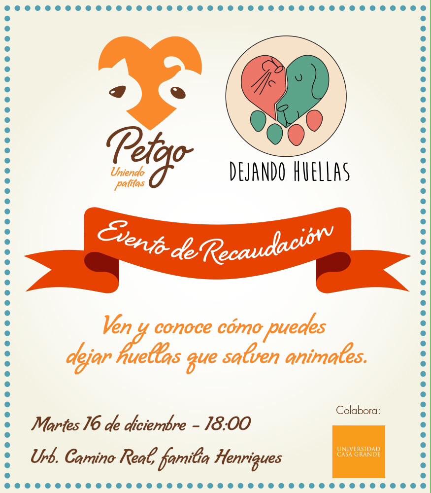 GeorgeAlarconA's tweet photo. Deja Huella este martes 16dic  y has de PetGo 1realidad q ayude a salvar muchos animalitos d la calle. @d_huellas http://t.co/NHZ137lF2n