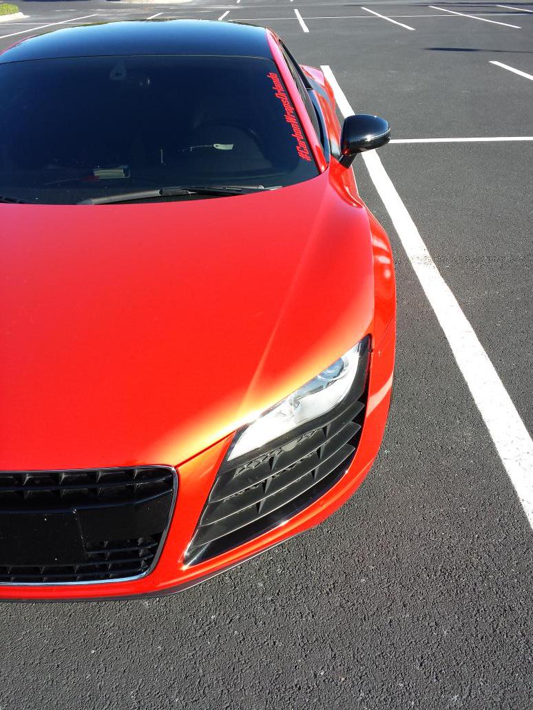 carbonwraps1's tweet photo. New #3m1080 Dragon Fire Red. BlackAudi r8 on 🔥fire🔥 #carbonwraps #CRBN #3M #carbonwrapsorlando #CRBNwraps http://t.co/nljheXbsgQ