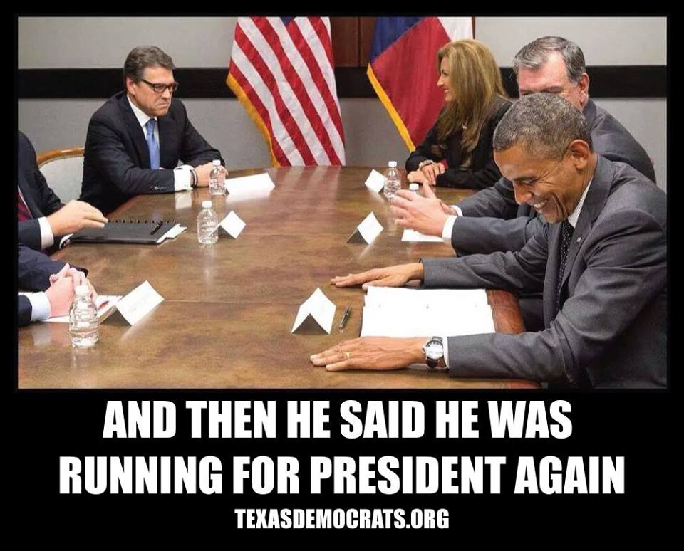 MonsterMarcia's tweet photo. “@TXDemParty: 2014 Best Moments: #9 This priceless #GrumpyRickPerry photo from the summer: http://t.co/qNmIvQfWyd” @GovernorPerry