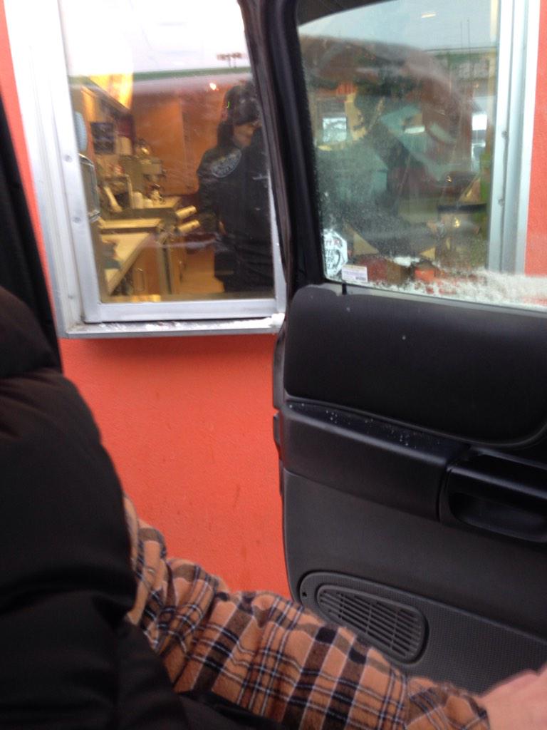 rileyboom's tweet photo. The cold Canadian struggle of a drive thru #frozenwindows http://t.co/SgLx2hWsOM