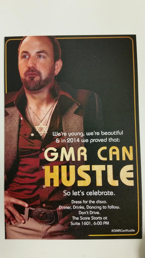 vikki_laa's tweet photo. Ecstatic to be back @GMRMarketing to witness the legendary #GMRholiday party; this year to prove that #GMRCanHustle http://t.co/7nM1BhDRPA