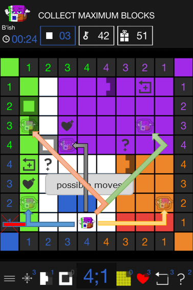 HelpBish's tweet image. Help function = hint = show possible moves buff.ly/1AcKktT Can you find 4 more moves? #indiedev #puzzle #games