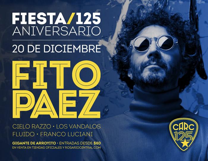 viamedios's tweet photo. Este sábado @CARCoficial celebra su 125º Aniversario junto a @FitoPaezMusica. http://t.co/Rnql1o17sa > #CARC #Rosario http://t.co/6uoMFS7dAW