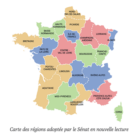 Le Parlement adopte définitivement une carte de France à 13 régions. .. Le #Sénat proposait 15 régions
