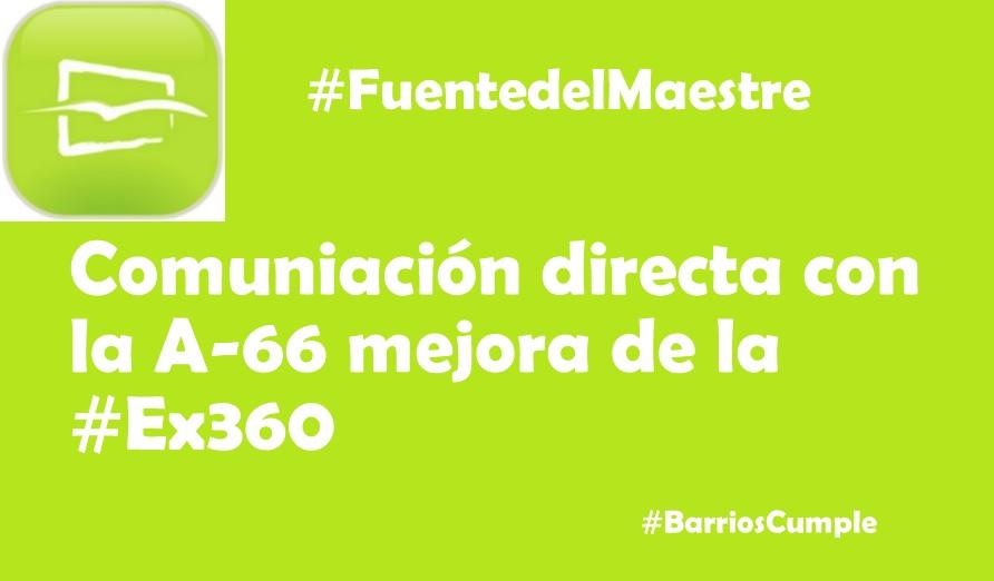 NNGGLaFuente's tweet photo. Nuestra comunicación con la A-66 mejorará gracias al acondicionamiento de la #Ex360 #BarriosCumple http://t.co/7rVsjSPRTD
