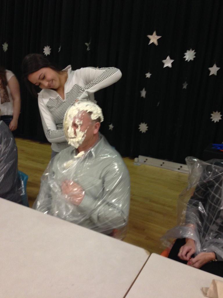 PVECPanthers's tweet photo. More pies - more teachers! Well done Ms. Duggan's Health & Human Services Class! #givingpanthers http://t.co/AhanMxCldj