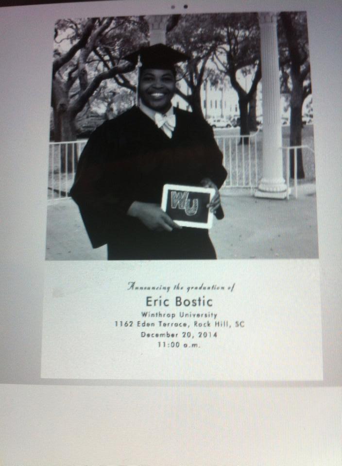 BritkneeMashell's tweet photo. Lil bro graduates from Winthrop University Saturday!! So proud of him.But I'll always be my parents 1st college grad http://t.co/M8qapyY3pT