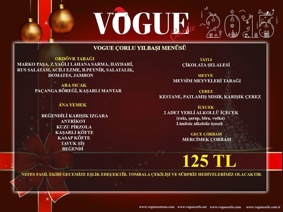 VoCeCorlu's tweet photo. VOGUE ÇORLU' da yılbaşı bir başka güzel... Sizleri ağırlamaktan memnuniyet duyarız. http://t.co/qyrOarhk6d