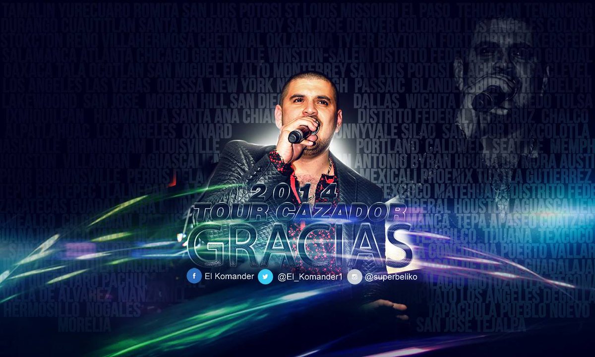EL_N1's tweet photo. Una de las giras más exitosas del 2014 rompiendo records de asistencia, gracias a ti #TourCazador @El_Komander1 http://t.co/ErMPI8knNu