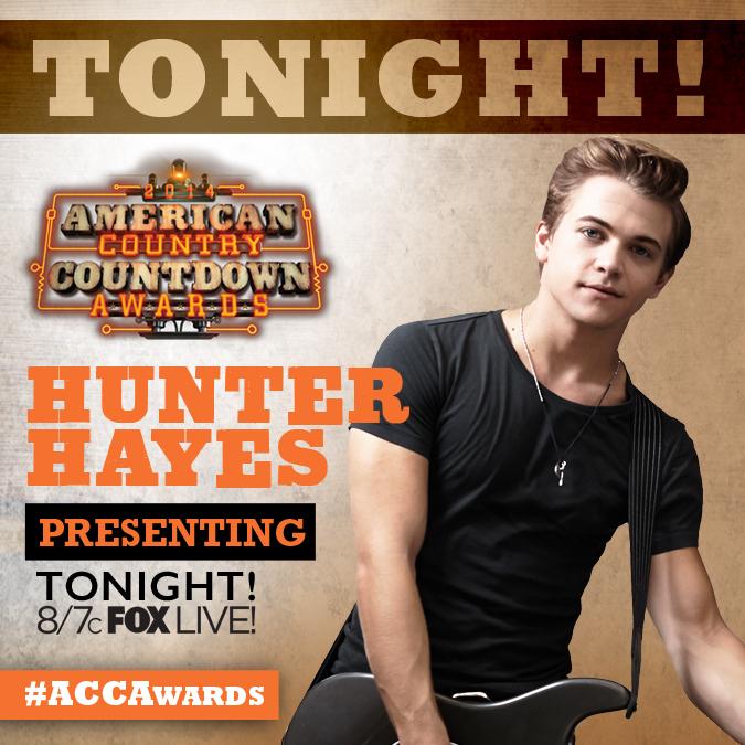 Don't miss Hunter on the #ACCAwards tonight... tune in to FOX at 8/7c to catch it!