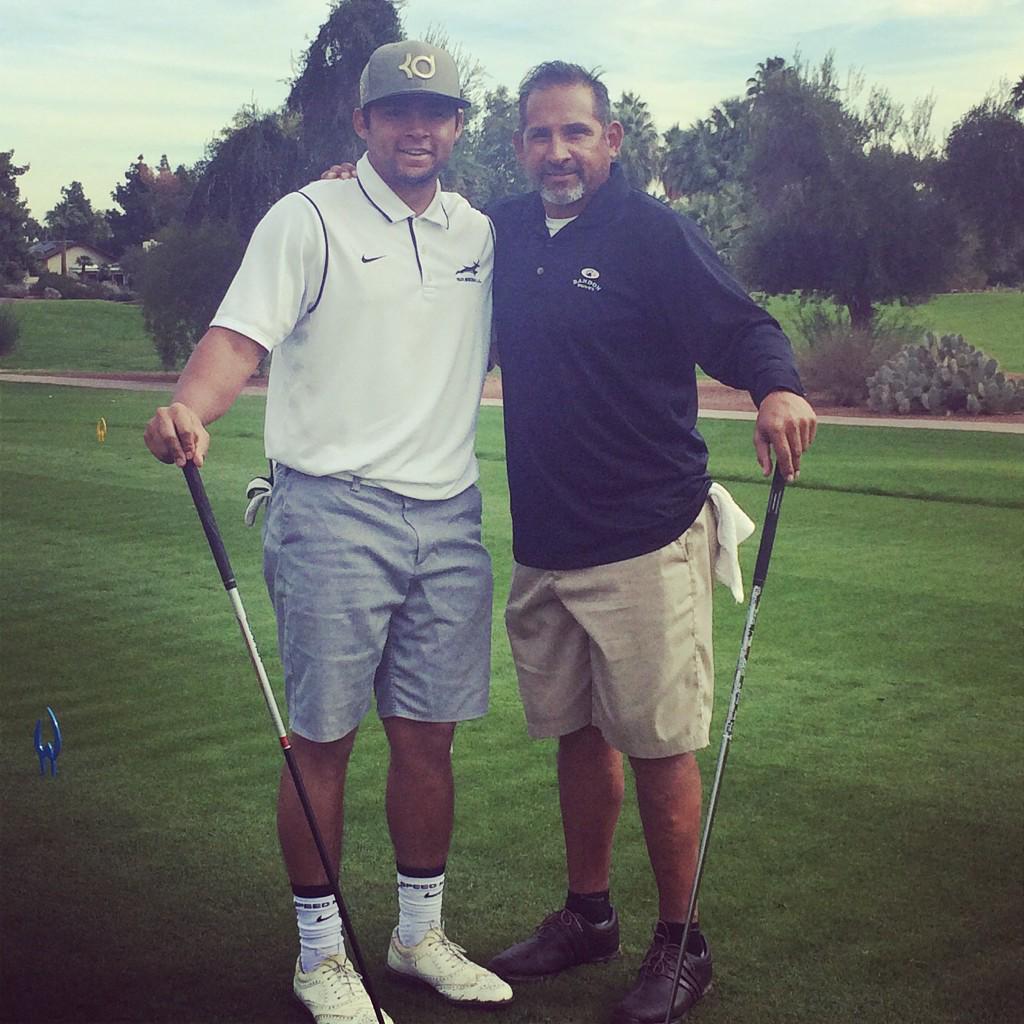DrewStankie's tweet photo. Like father like son! @turntwo17 #GCUgolf #coachesscramble #family #lopesup http://t.co/d4Qz5pAWhe