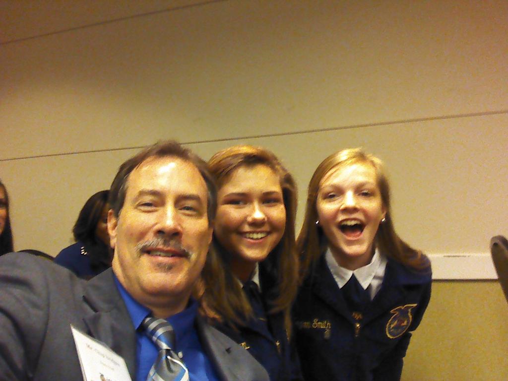 JohnChipBridges's tweet photo. I enjoy meeting FFA members like Megan and Sarah. Hope to see them at another FFA event soon. #FFAMemberMonday http://t.co/FA6IuTbgcZ