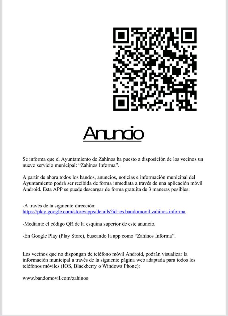 AYTODEZAHINOS's tweet photo. Nueva aplicación  para móviles Zahinos Informa http://t.co/OBdwT8KNR2