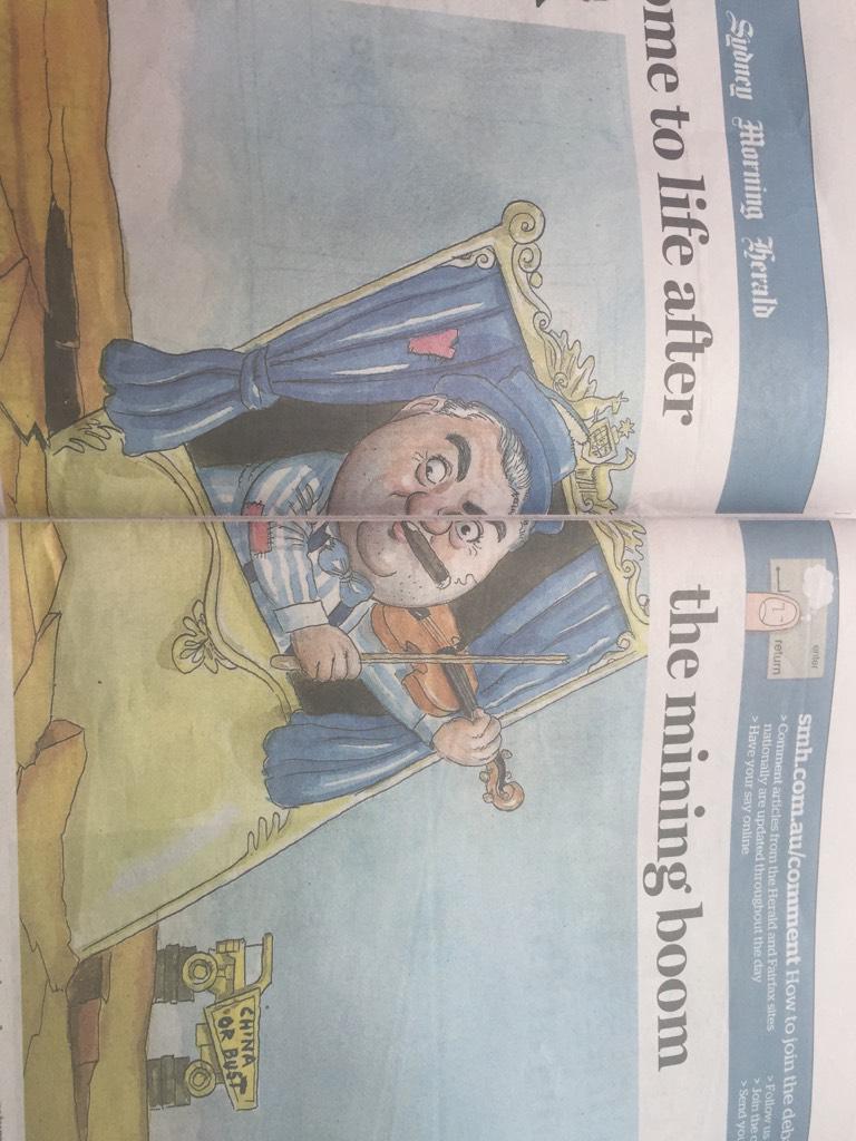 Doclach's tweet photo. Always nice to see your work in the 'flesh' @johnshakespeare 'Life after the mining boom' #auspol #cafereading http://t.co/fJdTgbx0jH