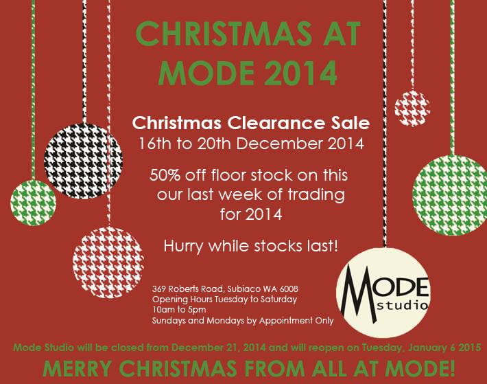 ModeStudioWA's tweet image. Christmas Clearance Sale for our last week of trading for 2014! Make sure you come down and grab a bargain.
