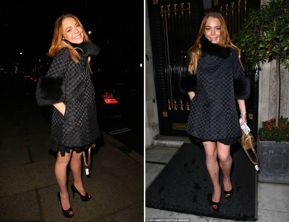 LiloLLohanFan's tweet image. Lindsay on the way to the Christmas party Evgeny Lebedev in London (December 12)