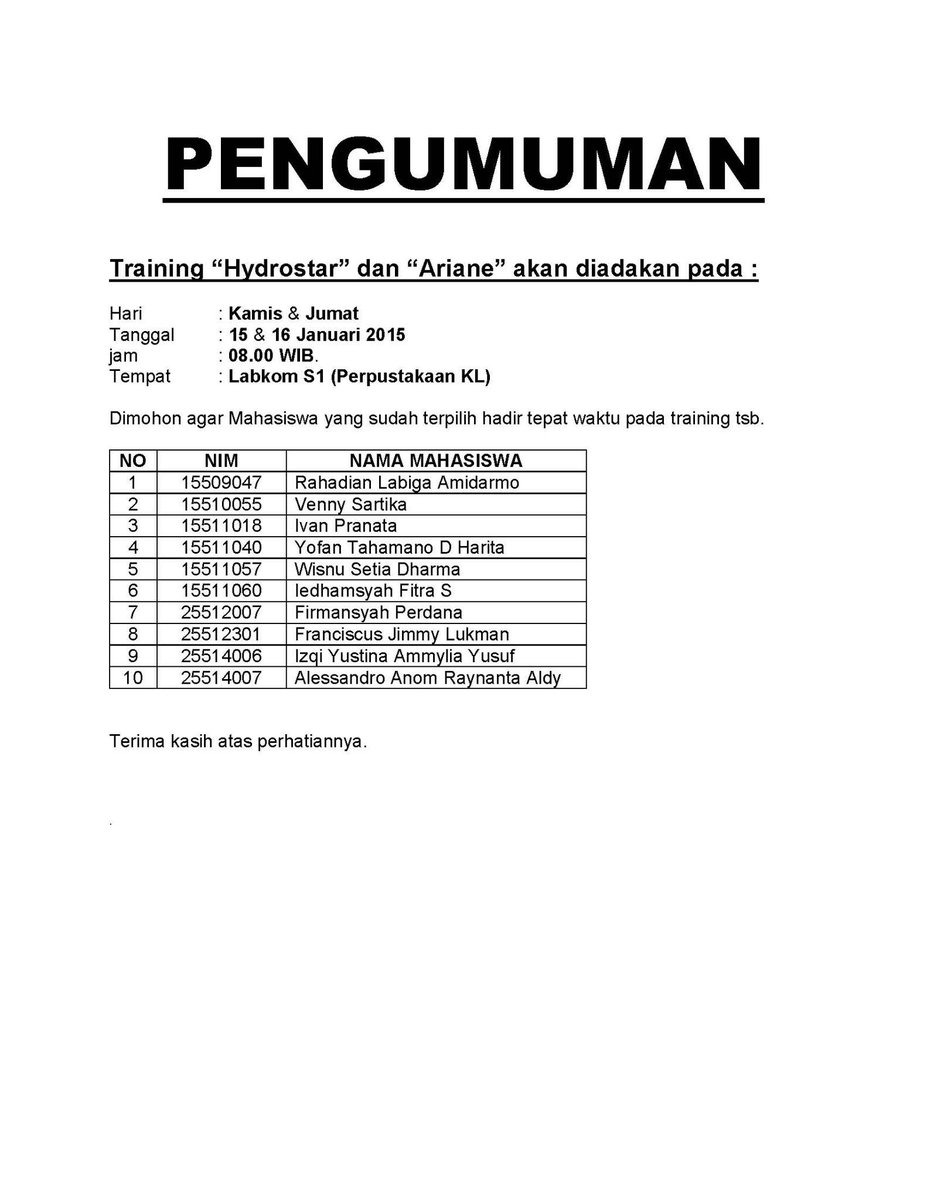 OEITB's tweet photo. Jadwal Pelatihan Software Hydrostar dan Ariane @KMKL_ITB |@tweepsKL http://t.co/mR35y3HqzA