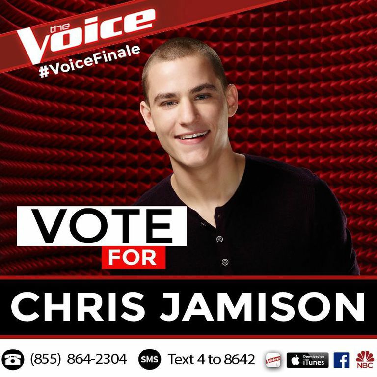 adamlevine's tweet photo. Vote for @iamchrisjamison Dial 1-855-864-2304 OR Text 4 to 8642 #VoiceFinale #TeamAdam http://t.co/ypTocln2ag