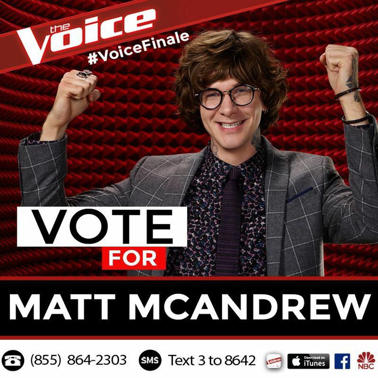 adamlevine's tweet photo. Vote for @MattMcAndrew now!!! Dial 1-855-864-2303 OR Text 3 to 8642 #VoiceFinale #TeamAdam http://t.co/87eOnpIOlr
