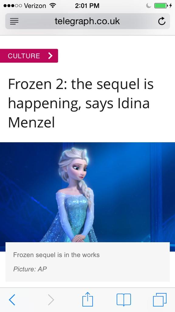 DisneyMemorie's tweet photo. FROZEN 2 IS OFFICIALLY HAPPENING. 
RT TO SAVE A LIFE http://t.co/z0CT5db0EH
