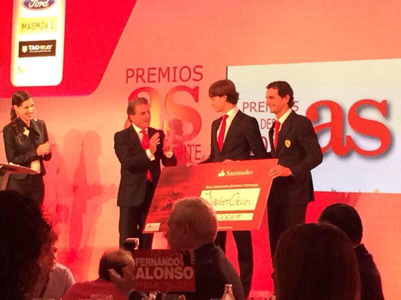 Cpto. de España F4 (@f4spanish) on Twitter photo Bien por <a href="/MartaAriza/">Marta Ariza</a> y su enhorabuena para <a href="/jcobian4/">javier cobian</a> ganador de la Beca Santander Jóvenes Promesas 2014 con PDLR. Bien por <a href="/MartaAriza/">Marta Ariza</a> y su enhorabuena para <a href="/jcobian4/">javier cobian</a> ganador de la Beca Santander Jóvenes Promesas 2014 con PDLR.