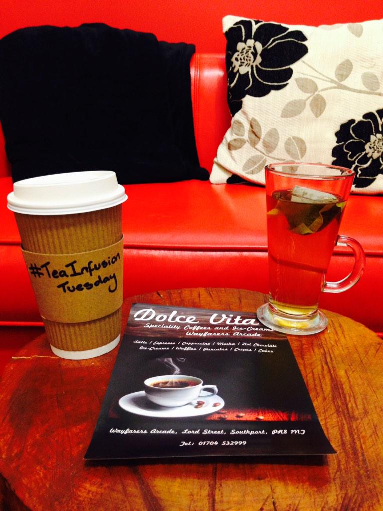 DolceVitaTweeta's tweet photo. Today at #DolceVita its #TeaInfusionTuesday - Come see us &amp; enjoy our range of regular &amp; #HerbalTea @WayfarersArcade http://t.co/j0raIYesBV