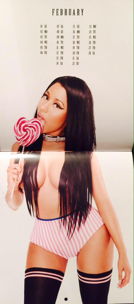 Fevereiro - Nicki Minaj nua em calendário 2015