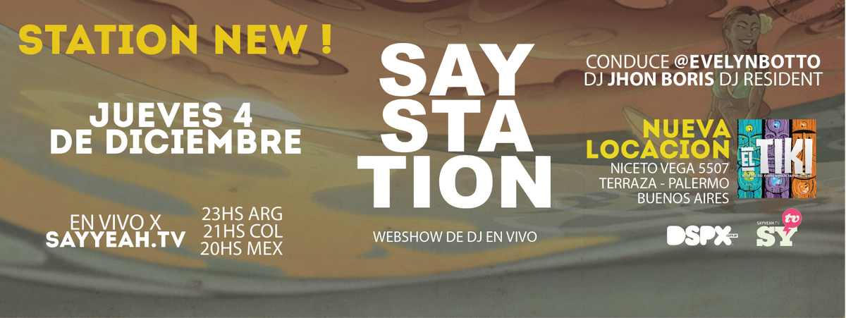 ElTikiBar's tweet photo. Hoy 22hs #SayStation por @SayYeahTV http://t.co/BV2kwfkYjW en vivo desde el bar con @evelynbotto como #Host http://t.co/dy6OtR46FA