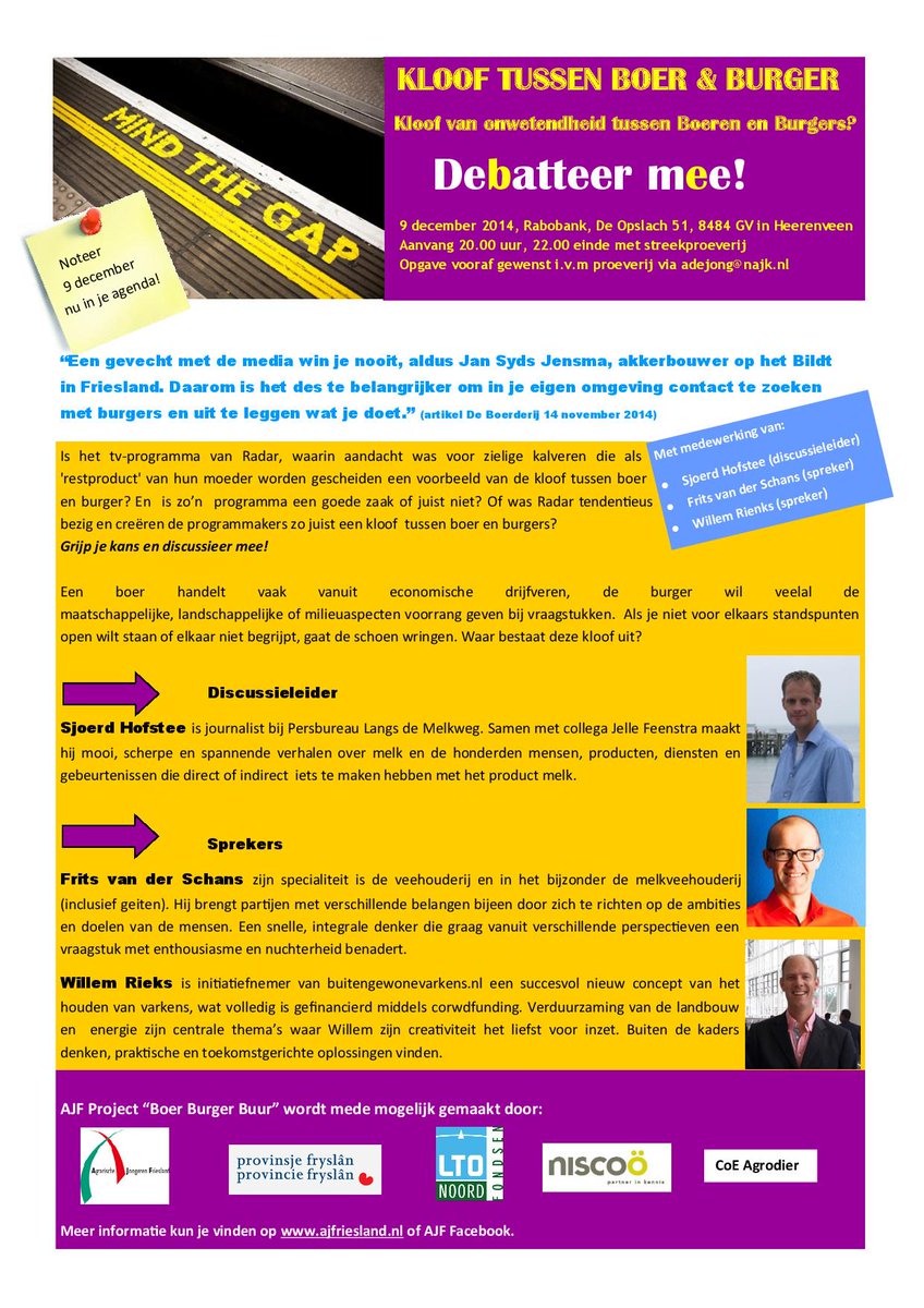De kloof tussen Boer en Burger, debatteer mee, interessant voor een ieder die een mening heeft over de landbouw