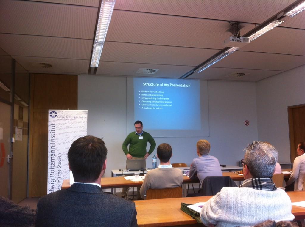 LBINeoLatin's tweet image. Kicking off #Editorsatwork here in Innsbruck with our keynote lecture by Dr Jason Harris