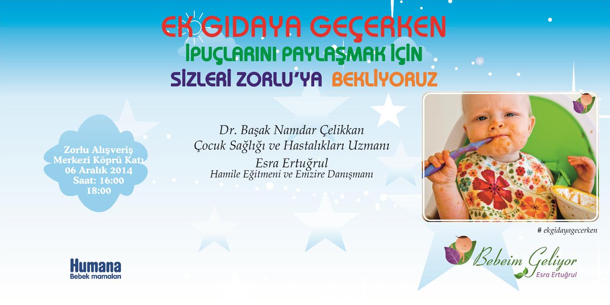 Ek gıdaya geçiş döneminde önemli ipuçlarını paylaşmak için 6 Aralık’ta Zorlu’da buluşuyoruz! #ekgidayagecerken