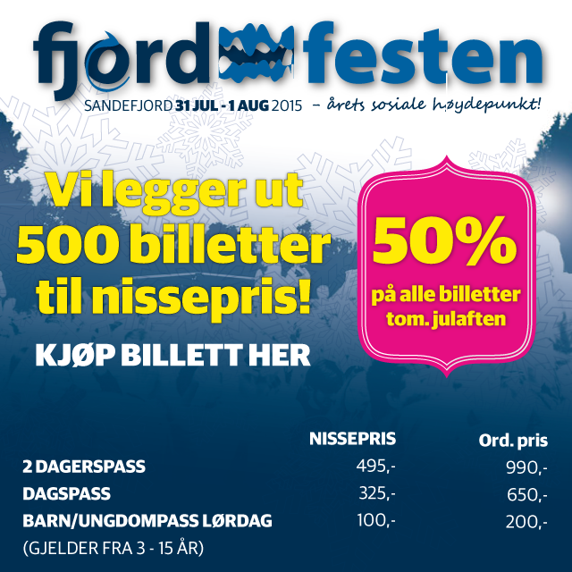 Vi har lagt ut 500 billetter til "nissepris"! Kjøp billett hos <a href="/Billettservice_/">Keith Southwell</a> 
billettservice.no/artist/fjordfe…