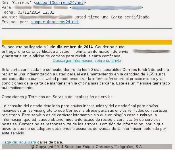 guardiacivil's tweet photo. #Alerta Nuevo ataque de #cryptolocker distribuido a través de falso mail de #Correos #NoAbras http://t.co/qqTDaE0RDc http://t.co/fU3vLAPgJj