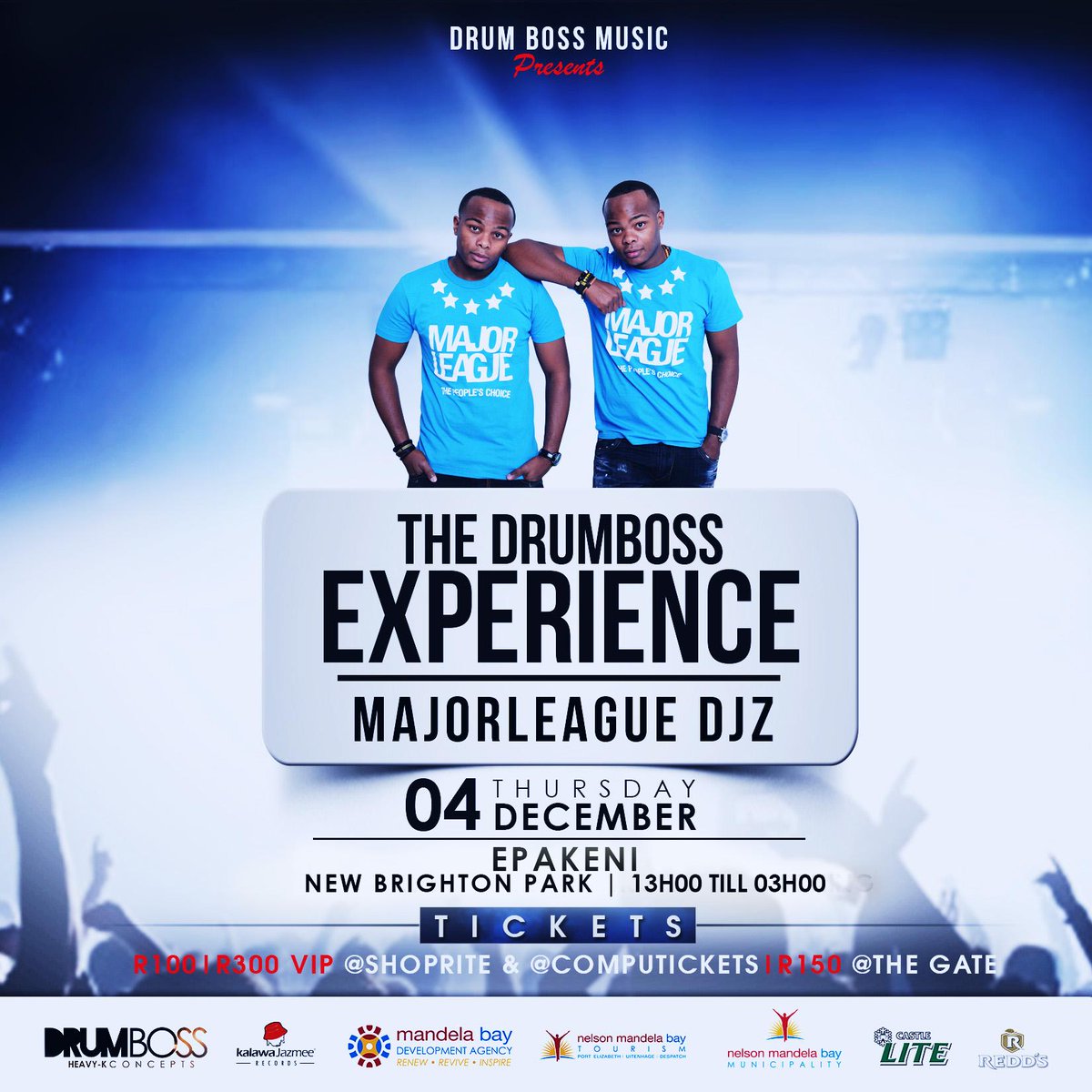 HeavykDrumboss's tweet image. #04Dec PE based talent will be tearing down the stage along side @Shimza_dj @DjClock @MajorLeagueDjz #DBExperience14