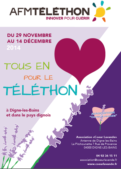 catho04's tweet photo. 3e édition TELETHON organisée par l’association « Cœur Lavande » ... lire la suite sur http://t.co/AbNSDzHUIj http://t.co/NdscgEHj0W