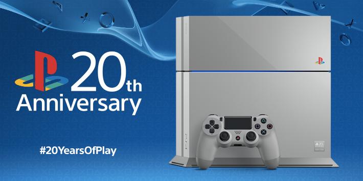 PlayStationFR's tweet photo. Aujourd'hui, la PS4 20th Anniversary Edition est à gagner sur notre page Facebook. Bonne chance ! #20YearsOfPlay http://t.co/WEbNvggceW