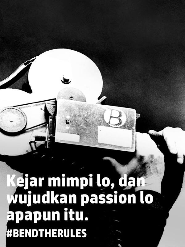 MethaAmalia's tweet photo. RT @jokoanwar #BendtheRules itu adalah kalau elo berani ngejer mimpi dan mewujudkan apa yang jadi passion elo :) http://t.co/yz7zLC5mhD